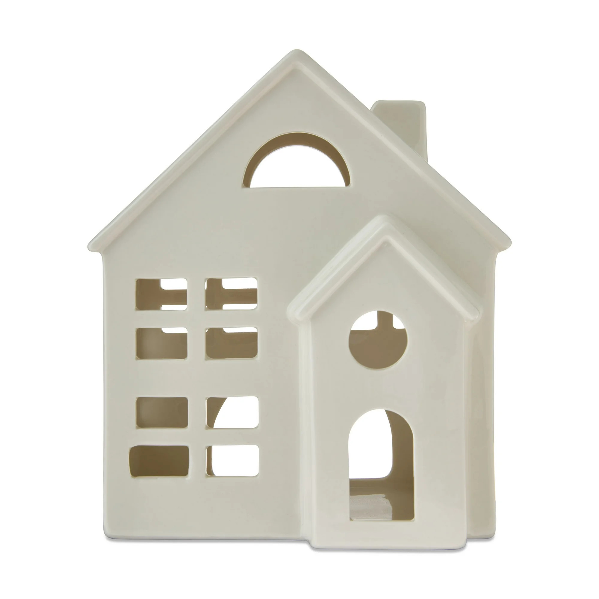 Ceramic Decorative House Christmas Tabletop Decoration, White, 8", by My Texas House | Walmart (US)