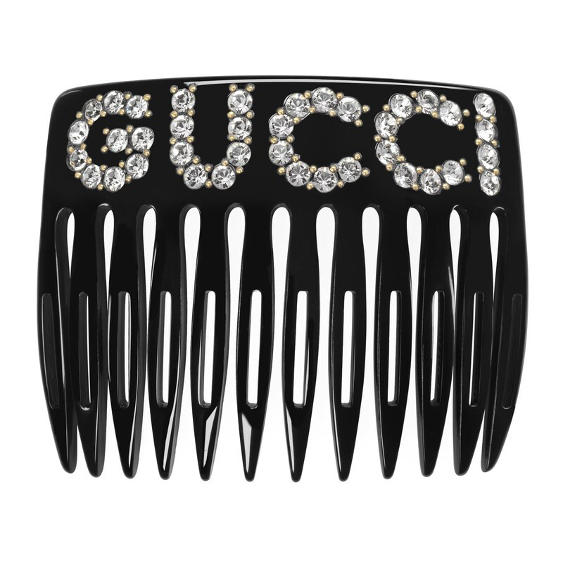 Crystal Gucci hair comb gold | Gucci (US)
