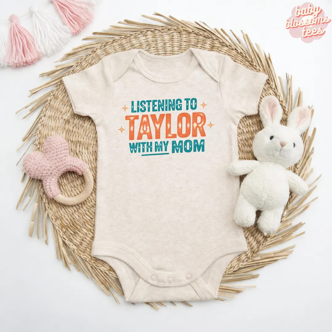 Listening to Taylor With My Mom Kids Shirt I Love My Mom Onesie Funny Natural Onesie® the Life o... | Etsy (Global)