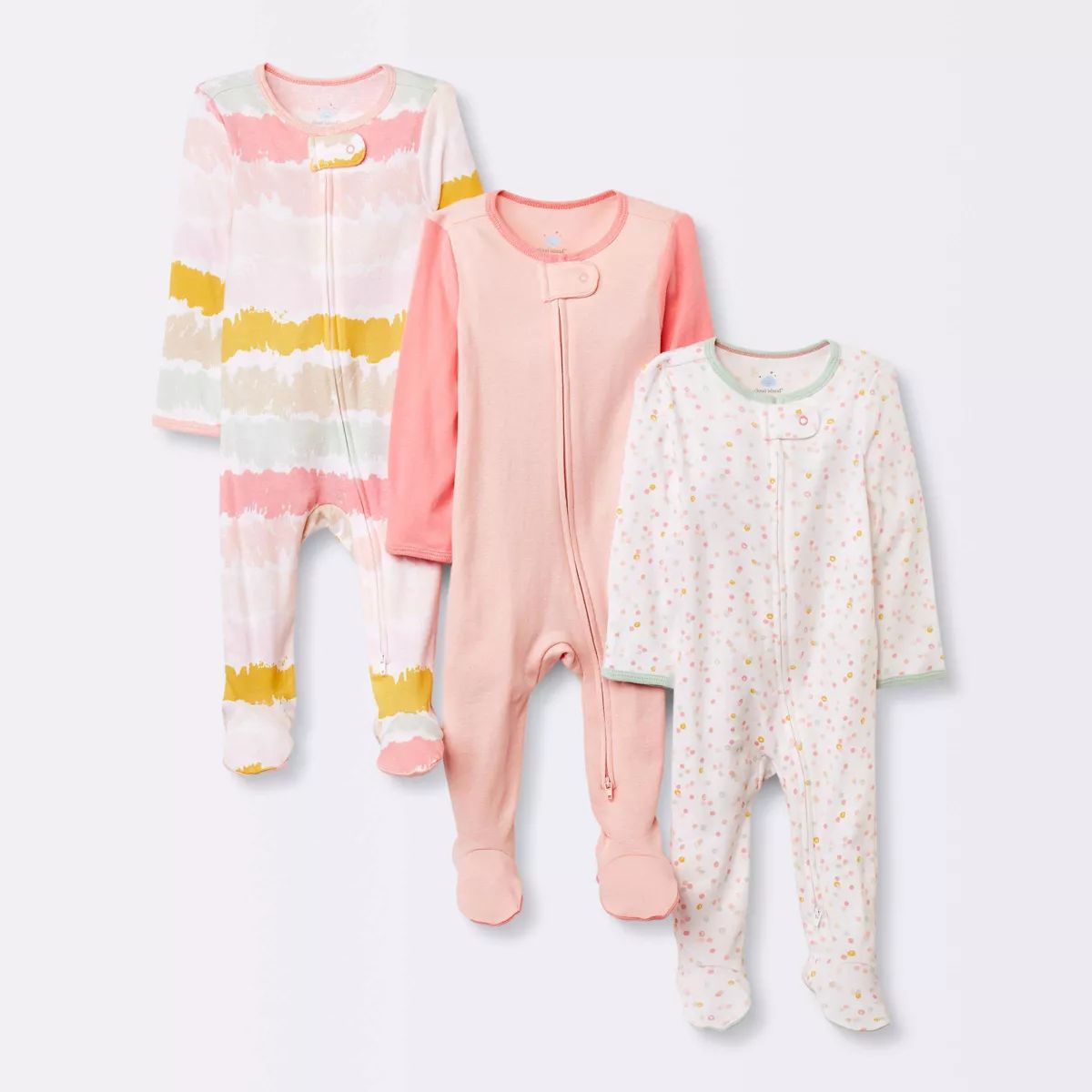 Baby Girls' 3pk Zip-Up Sleep N' Play - Cloud Island™ Pink | Target