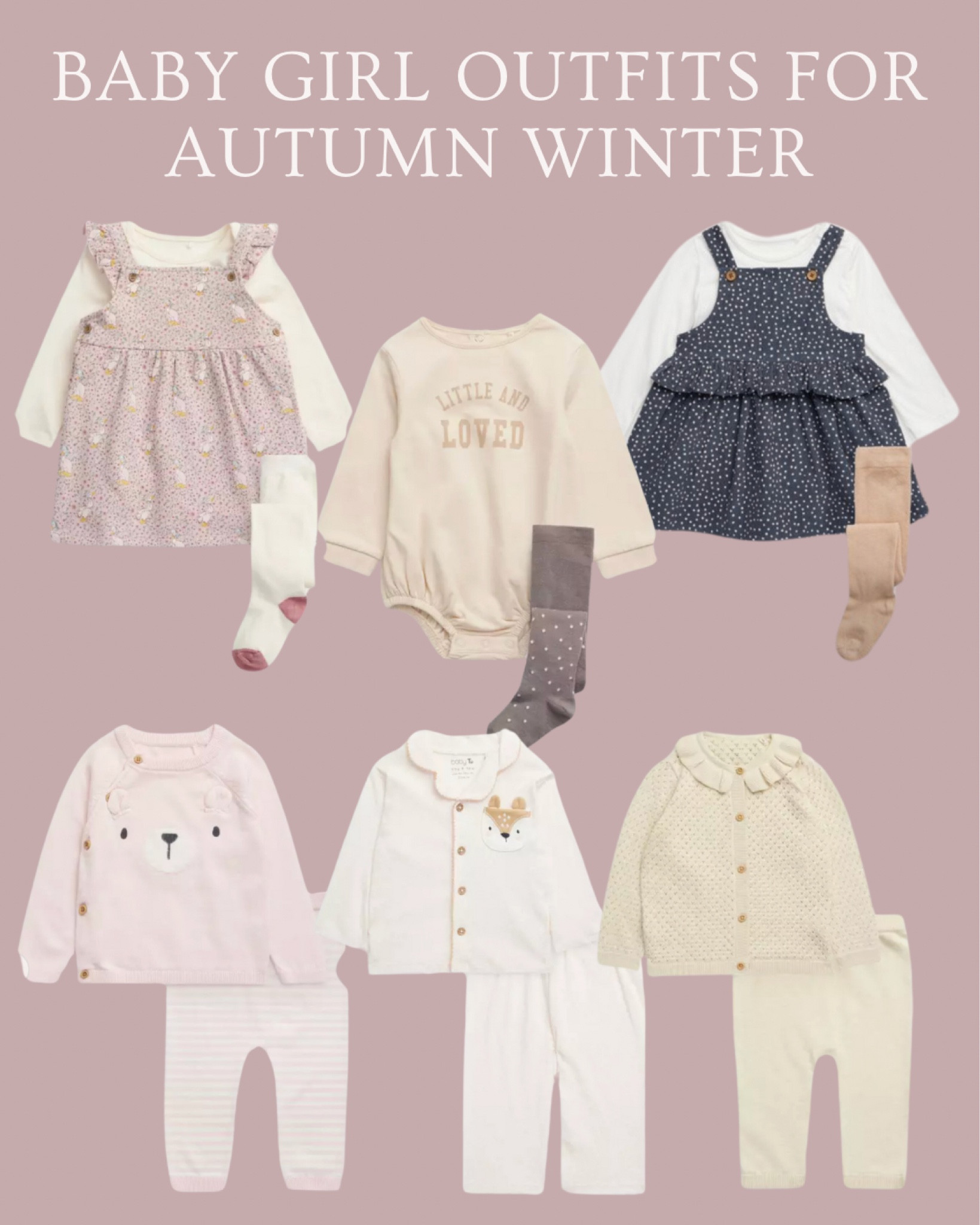 We’ve barely had summer in England and autumn is already on its way! The sweetest picks for baby girls!
-
Tu clothing affordable finds
-
Baby girl autumn winter outfits - baby girl two piece seats - easy girls outfits- pink baby girl clothes - neutral kids clothes - dress and tights

#LTKFindsUnder50 #LTKBump #LTKBaby