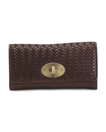 Woven Leather Clutch for Women | Marshalls