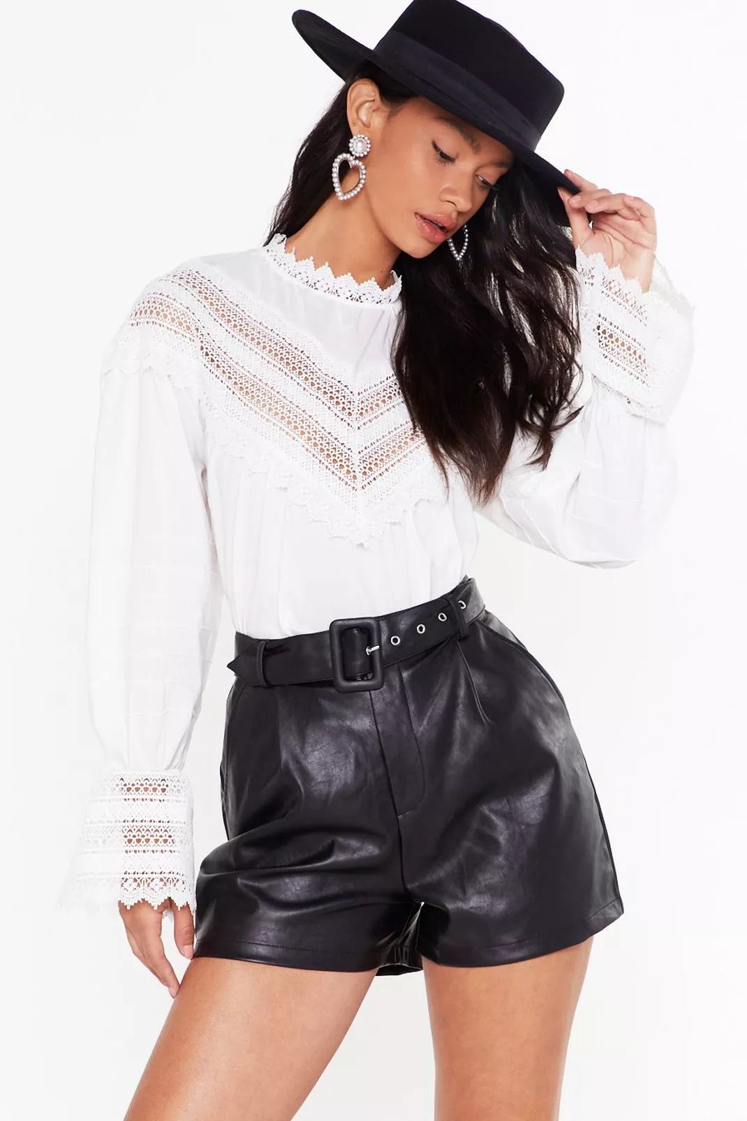 Faux Leather High Waisted Shorts | Nasty Gal (US)