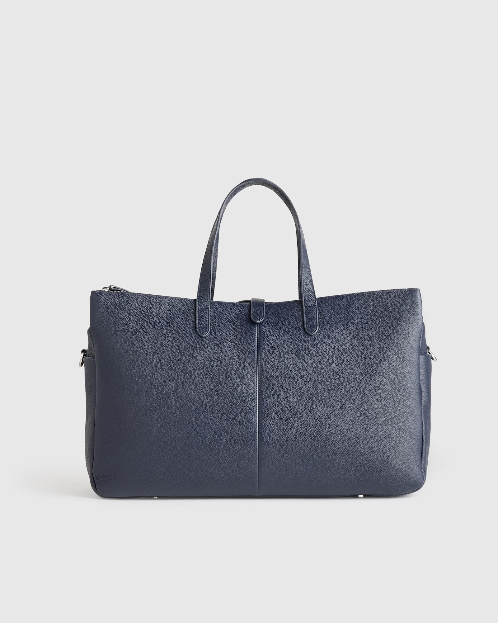 Quince | Women's Italian Leather Triple Compartment Weekender in Taupe | Quince
