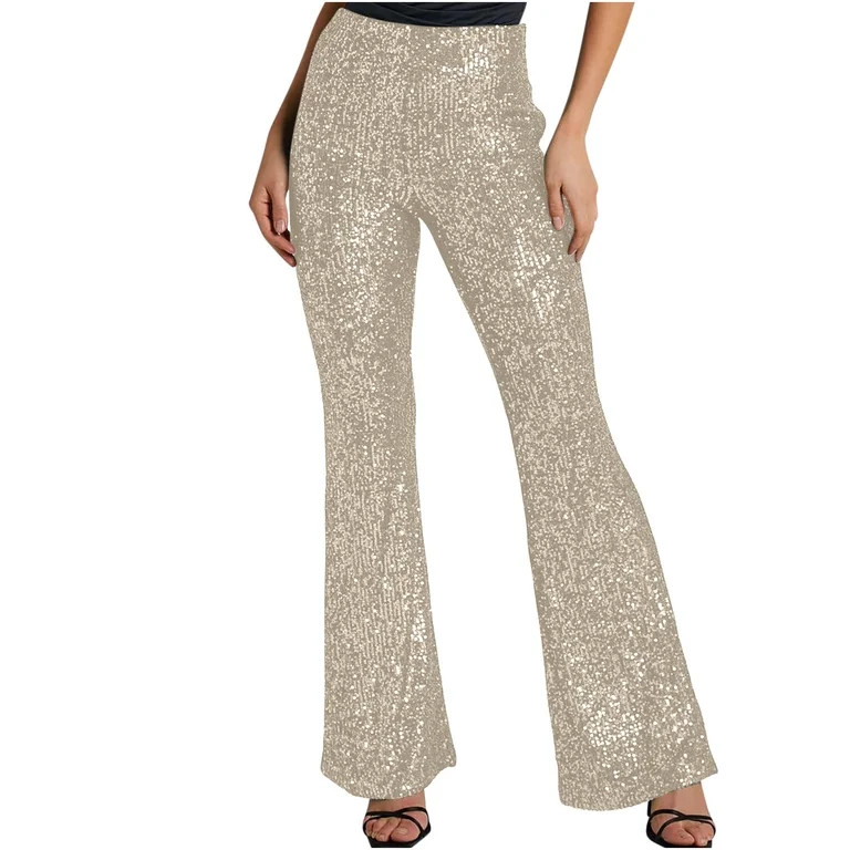 Jamicy Women's Pants Casual Gift for Wives Sequin Pants Women Straight Leg Glitter Sequin Pants S... | Walmart (US)