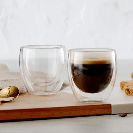 Insulated Double Wall Mug Cup Glass-Set of 4 Mugs/Cups for Coffee,Cappuccino,latte,espresso,Tea,Ther | Walmart (US)
