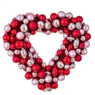 16" Ornament Heart Wreath by Celebrate It™ in Red | Michaels® | Michaels Stores