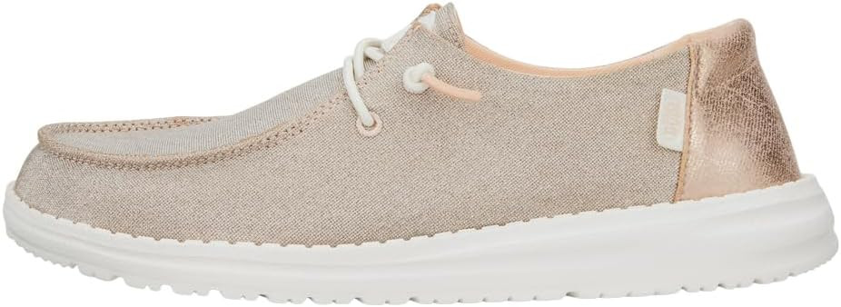 HEYDUDE Women’s Wendy Metallic Sparkle Slip-On Shoes | Stylish Fashion Loafers for Women | Ligh... | Amazon (US)