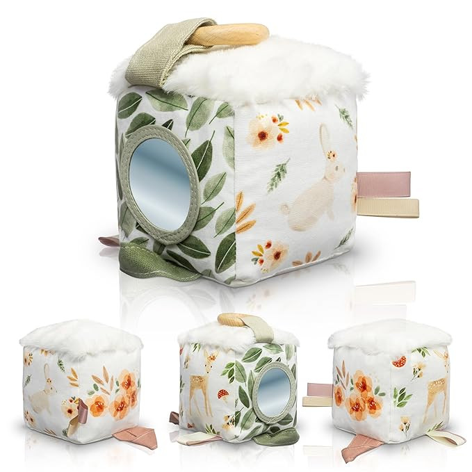 Soft Toy Block with Wooden Ring for Babies 0-3 and 0-6 Months - The Perfect High Contrast Activit... | Amazon (US)