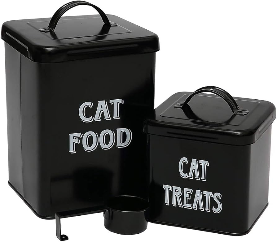 Morezi Cat Food Storage Container Farmhouse Pet Food Treats holder with Lid and Scoop, Perfect St... | Amazon (US)