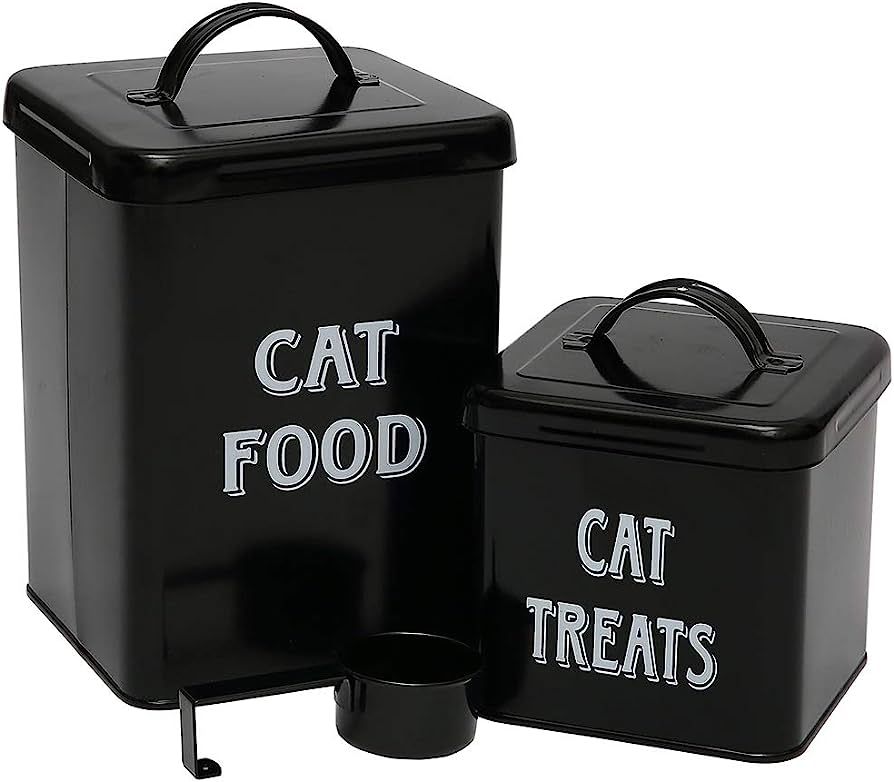 Morezi Cat Food Storage Container Farmhouse Pet Food Treats holder with Lid and Scoop, Perfect St... | Amazon (US)