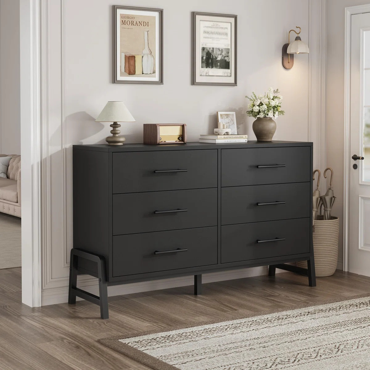 6 Drawer Dresser for Bedroom, 52" Wide Large Storage Chest, Wooden Freestanding Closet Organizer,... | Wayfair North America