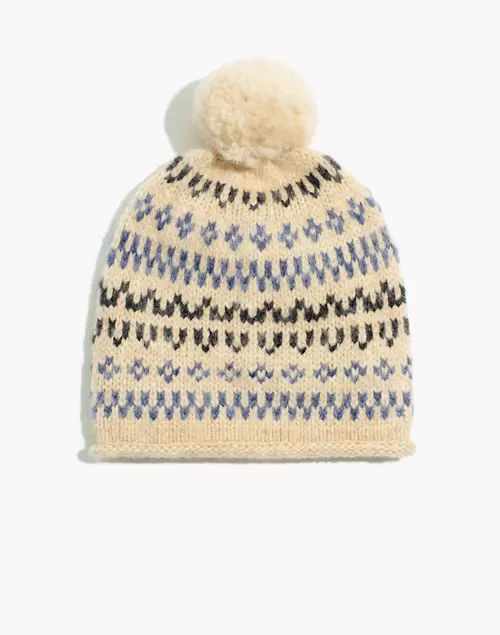 Pom-Pom Fair Isle Beanie | Madewell