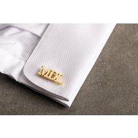 Personalized Gold Cufflinks - Name Customized Groom Wedding Groomsmen Gift | Etsy (US)