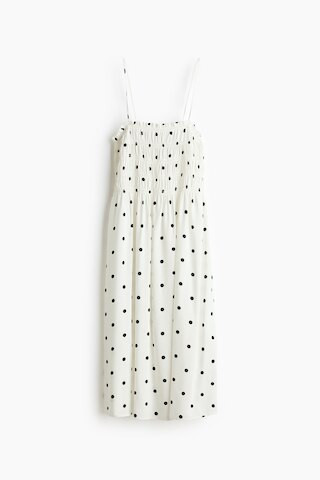 H & M - Smocked Strappy Dress - White | H&M (US + CA)