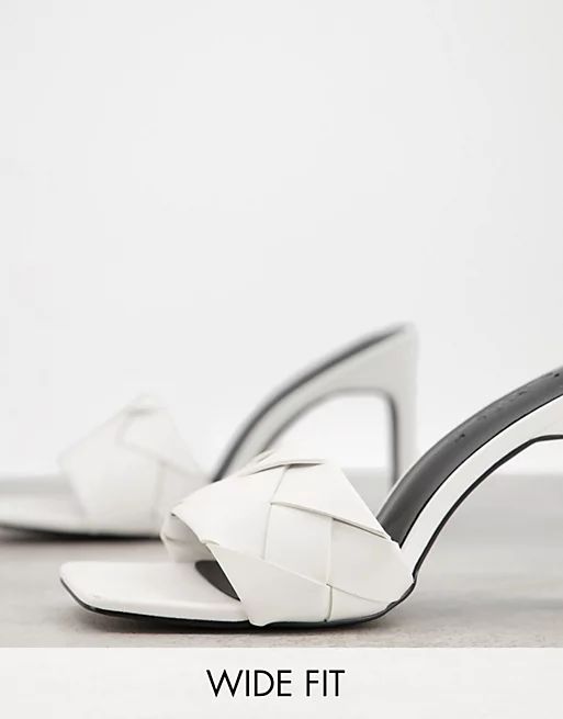 Z_Code_Z Wide Fit Rae woven detail heeled sandals in white | ASOS (Global)