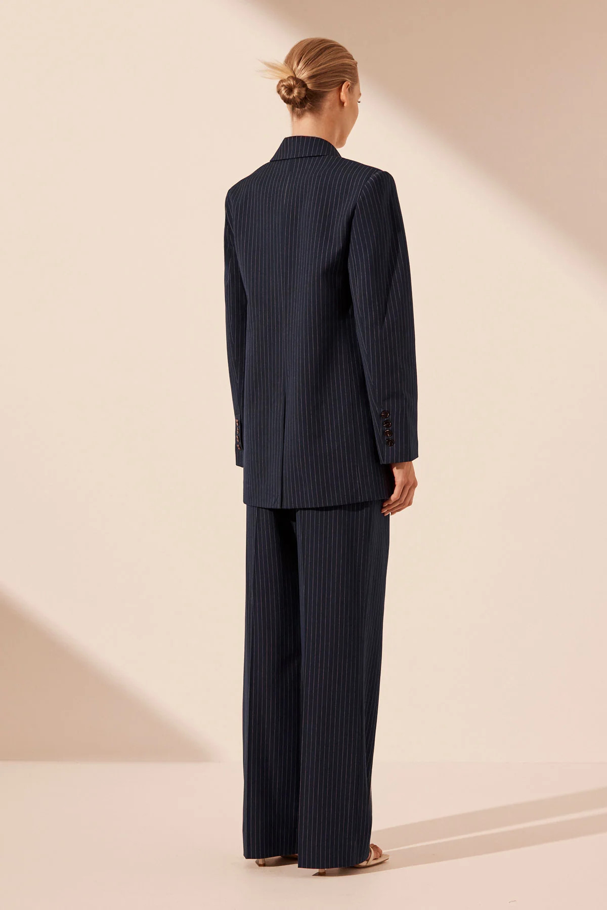 HAYDEN DOUBLE BREASTED OVERSIZED BLAZER | NAVY/IVORY | OUTERWEAR | SHONA JOY | Shona Joy