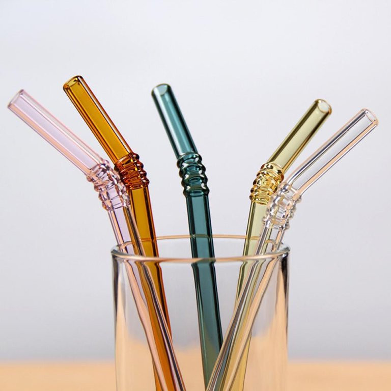 5Pcs Glass Straws, Reusable Glass Straws Set, Borosilicate Glass Healthy Eco Friendly Drinking St... | Walmart (US)