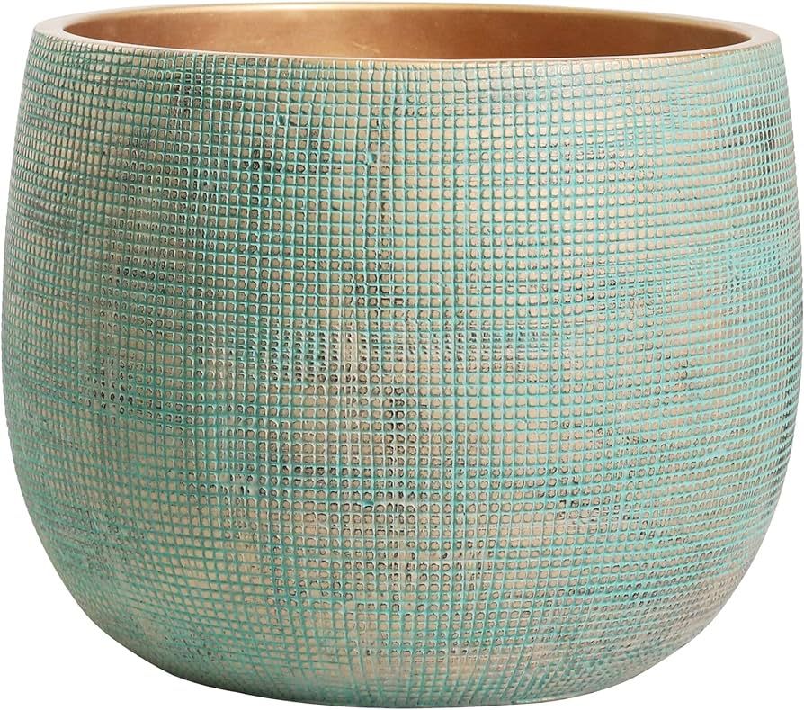 Olly & Rose Ceramic Teal Green Gold Plant Pot - Large 10" - Indoor & Outdoor Planters | Amazon (US)