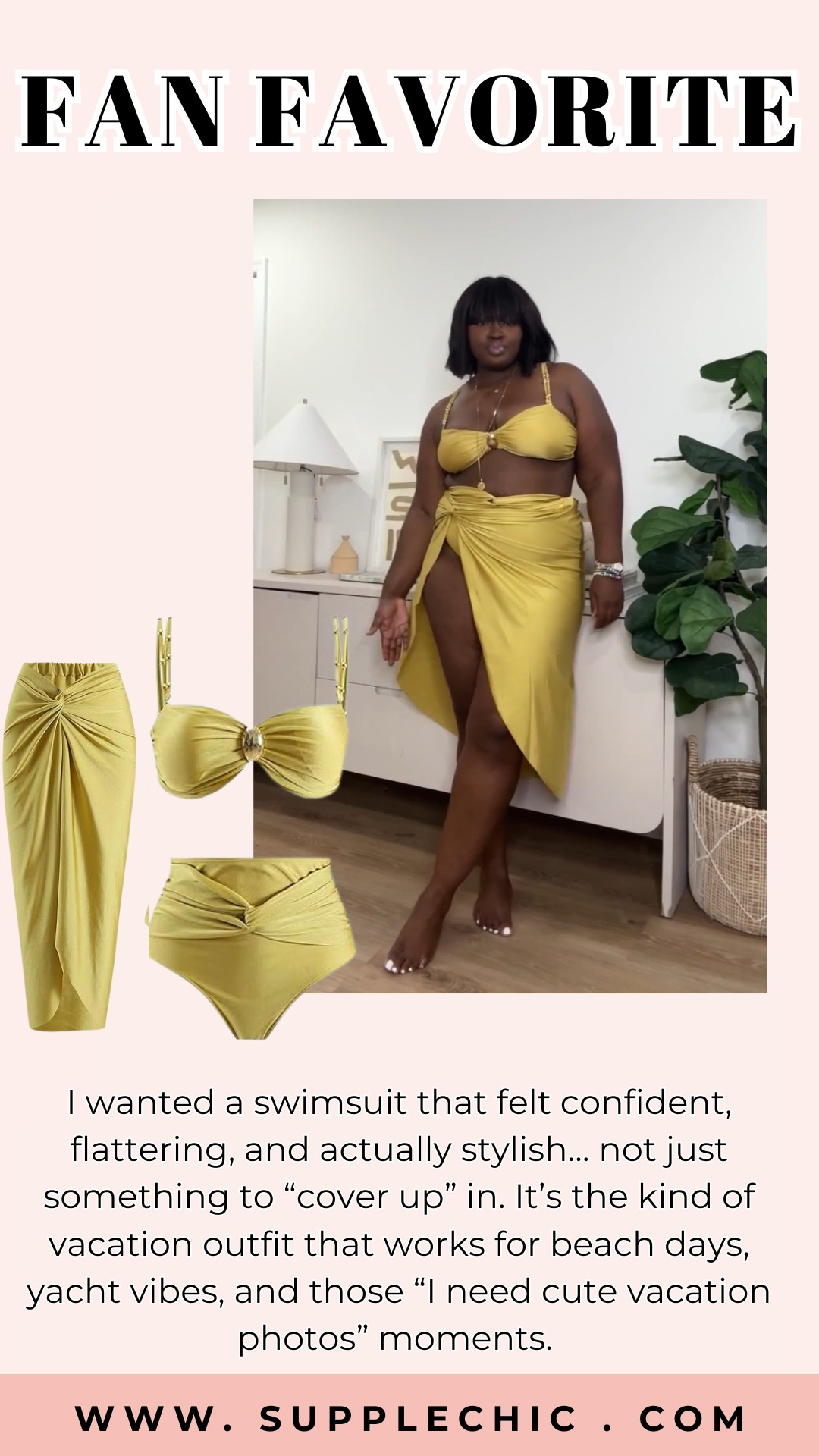Finally, a swimsuit that looks amazing in photos and actually fits comfortably. Say goodbye to awkward adjustments mid-shot #CurvySwimwear #VacationReady #BikiniWithCoverup #BeachStyle2026 #SummerVibes #SwimStyle #CurvyFashion #TravelOutfitInspo #PoolsideChic #YellowSwimsuit 

 #LTKootd #LTKSeasonal #LTKSwim
