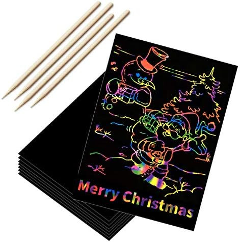 SKYFIELD Scratch Paper Art Set, 36 Sheets Rainbow Magic Paper Black Scratch it Off Art Crafts Not... | Amazon (US)