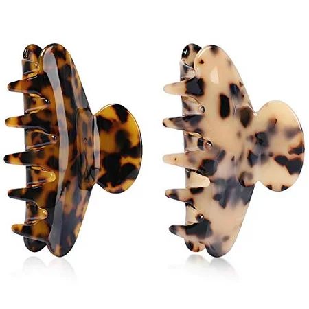 2 Pack Hair Claw, WantGor Leopard Hair Clip Large Hair Jaw Clamp Fashion Accessories for Woman Thick | Walmart (US)