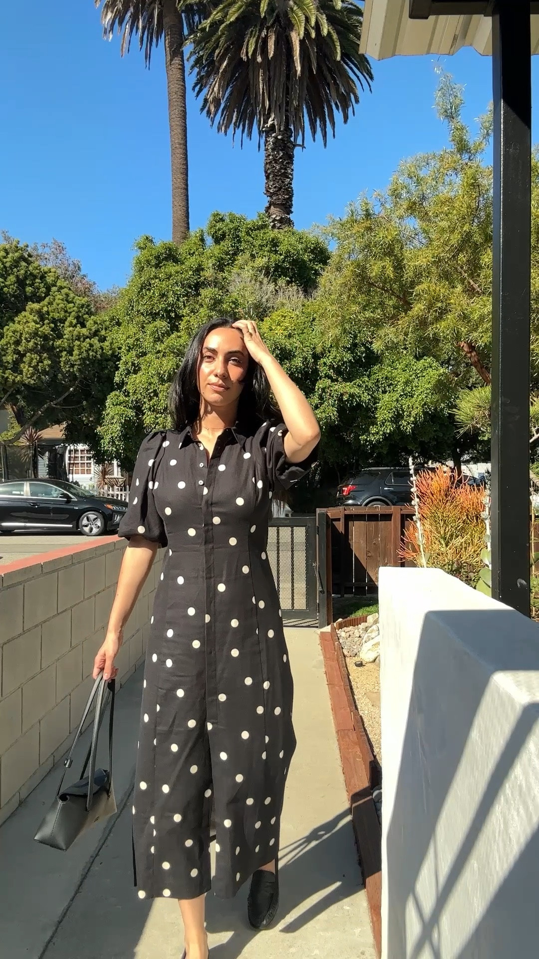 An all black midi dress outfit that’s both perfect to wear in a hotter fall climate or with tights when temperatures drop! 🍂🫶🏼👀

#LTKStyleTip #LTKShoeCrush #LTKSeasonal