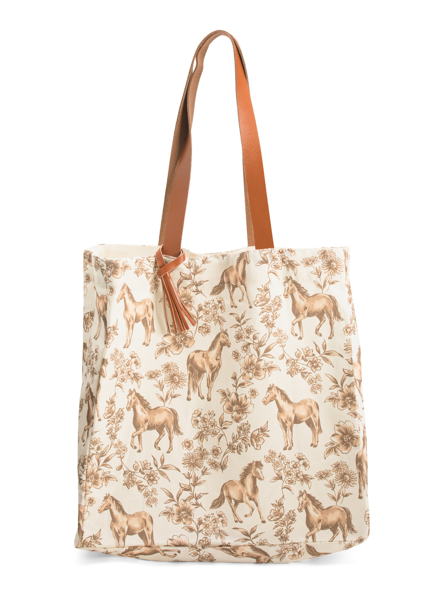 Cotton Canvas Equestrian Bloom Tote | Office & Storage | Marshalls | Marshalls