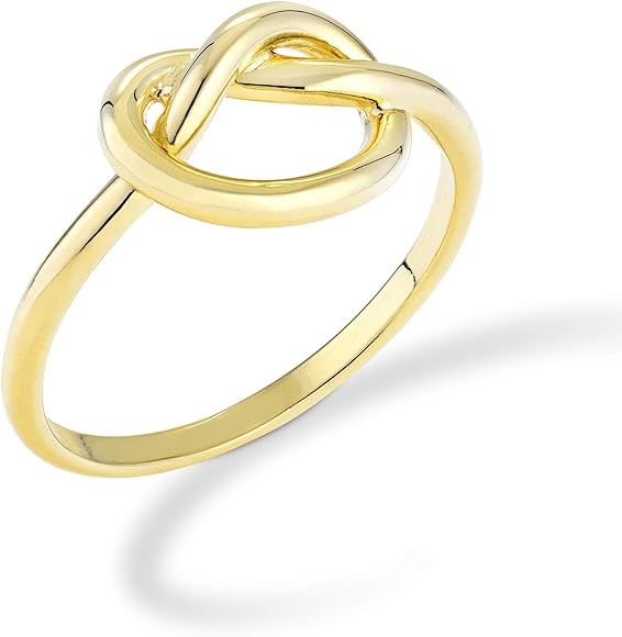 Miabella 925 Sterling Silver or 18Kt Yellow Gold Over Silver Knot Ring for Women Teens Girls Made... | Amazon (US)