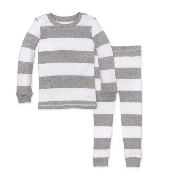 Rugby Stripe Snug Fit Organic Baby Pajamas | Burts Bees Baby