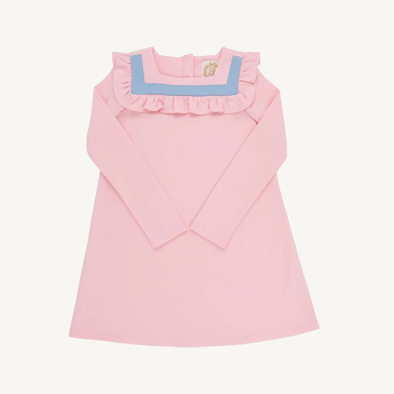Long Sleeve Darla Dress - Sandpearl Pink & Barrington Blue | The Beaufort Bonnet Company