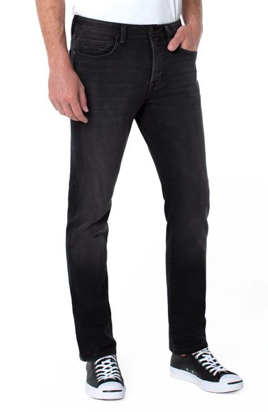 KINGSTON MODERN STRAIGHT BLACK KNIT DENIM | Liverpool Jeans