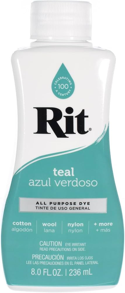 Rit Dye Liquid – Wide Selection of Colors – 8 Oz. (Teal) | Amazon (US)