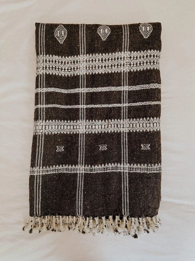 Indian Handmade Wool Throw Blanket Bhujodi Blanket Wool - Etsy | Etsy (US)