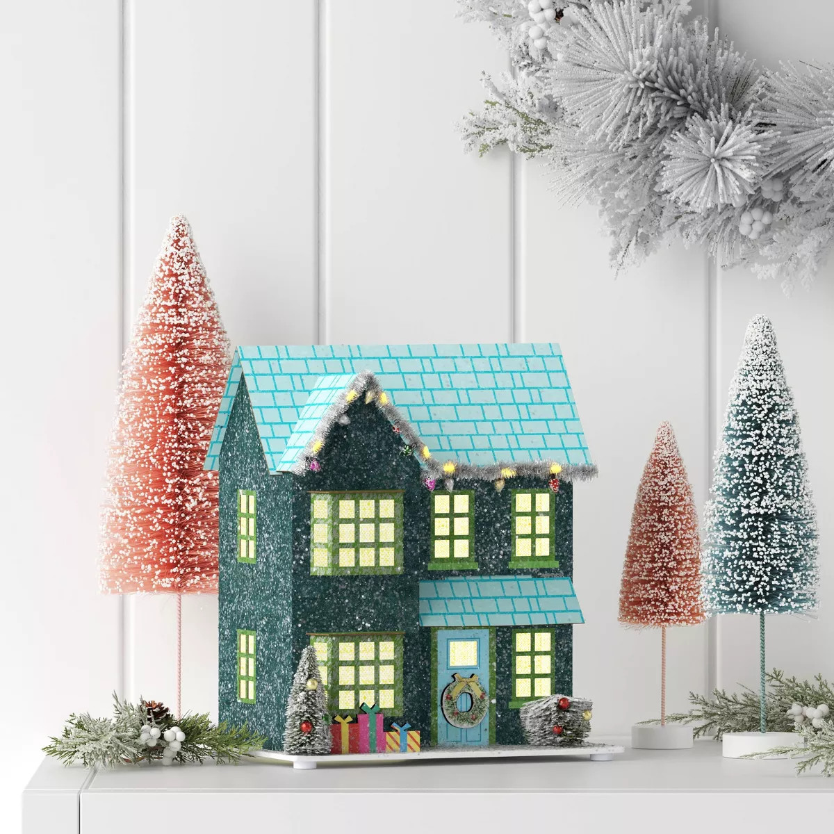 Christmas Glitter House Blue - Wondershop™ | Target