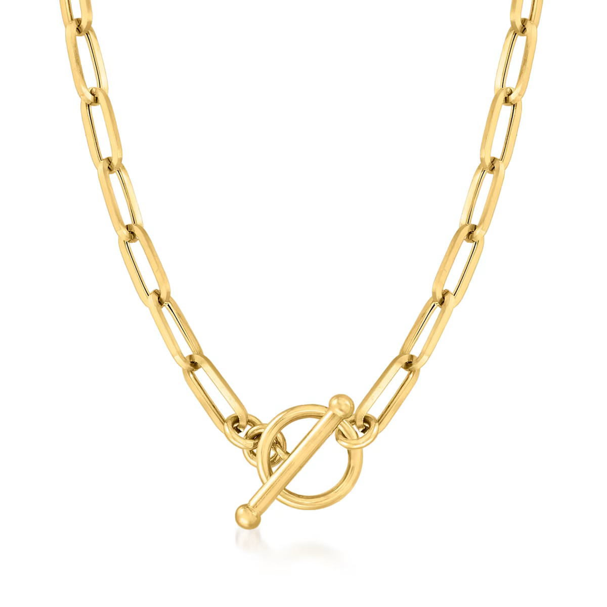 Italian 14kt Yellow Gold Paper Clip Link Toggle Necklace. 20" | Ross-Simons