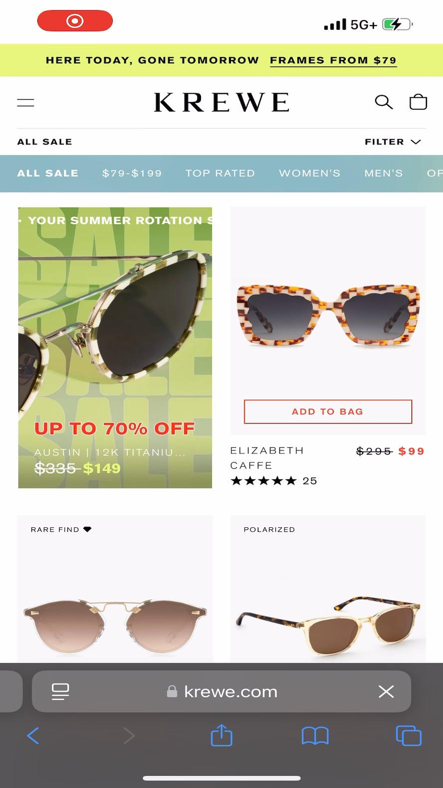 KREWE sunglasses must haves

#LTKWatchNow #LTKSaleAlert #LTKFindsUnder100