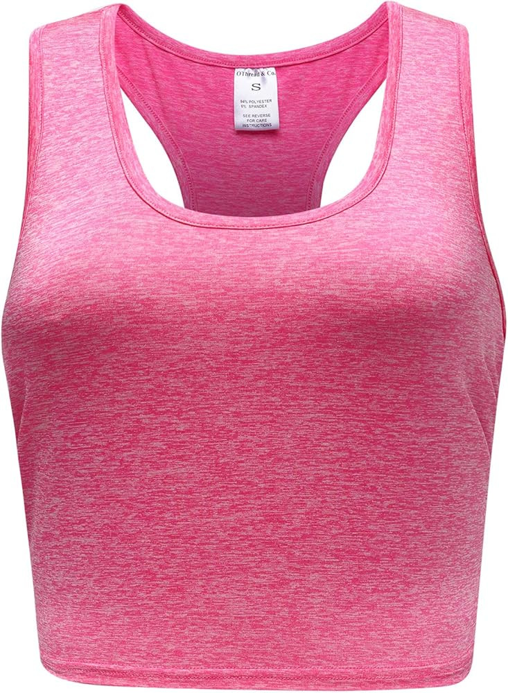 OThread & Co. Women’s Crop Top Performance Activewear Running Workout Moisture-Wicking Racerbac... | Amazon (US)