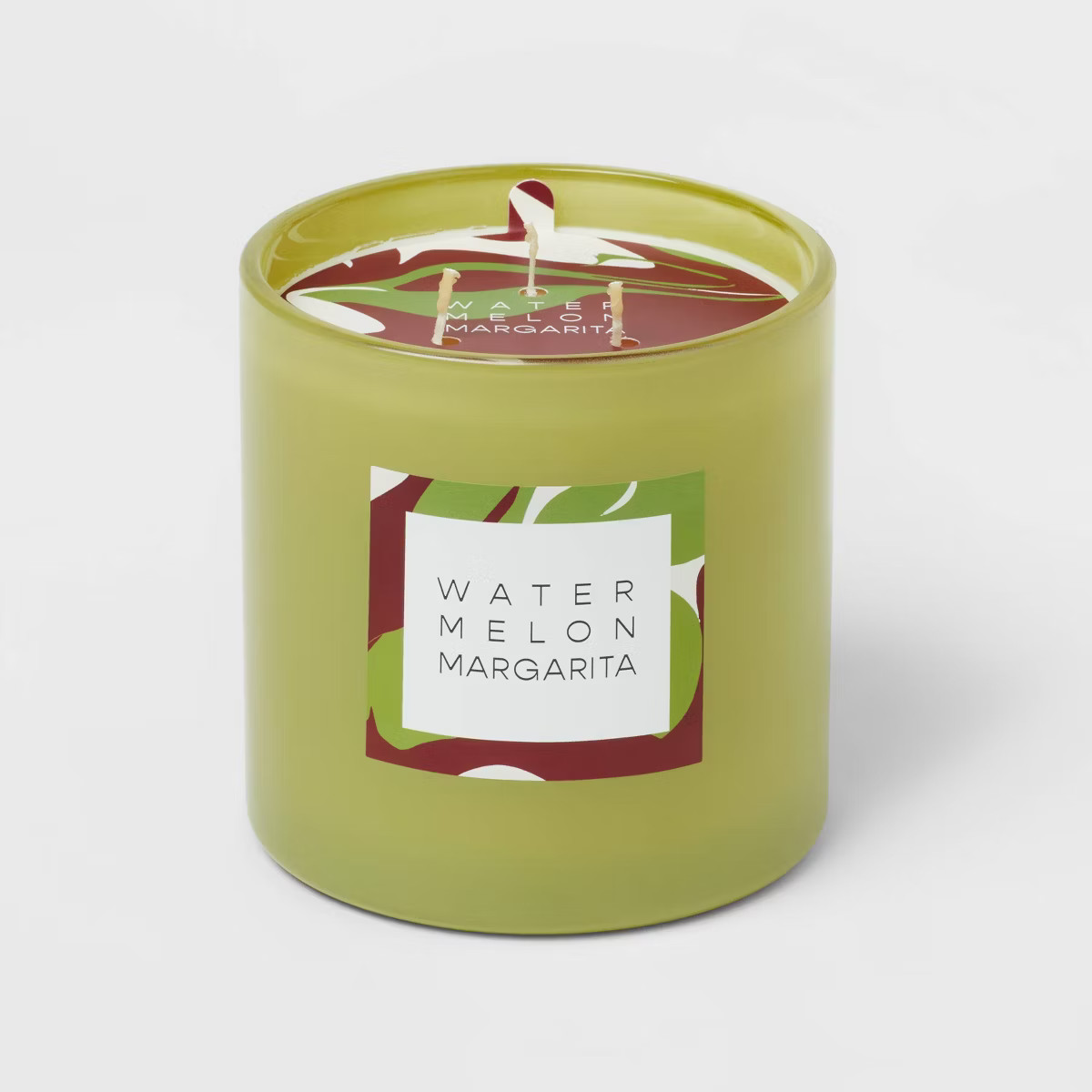 3-Wick 28oz Glass Watermelon Margarita Candle Light Green - Opalhouse™ | Target