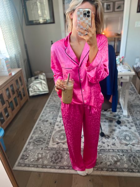 Silk pajamas in a tall M
I like my pajamas loose so this are a tad big on me. I think a small would work too! 
Unbelievably cute and comfortable especially those with sensitive skin 

#LTKstyletip #LTKfindsunder100 #LTKbeauty