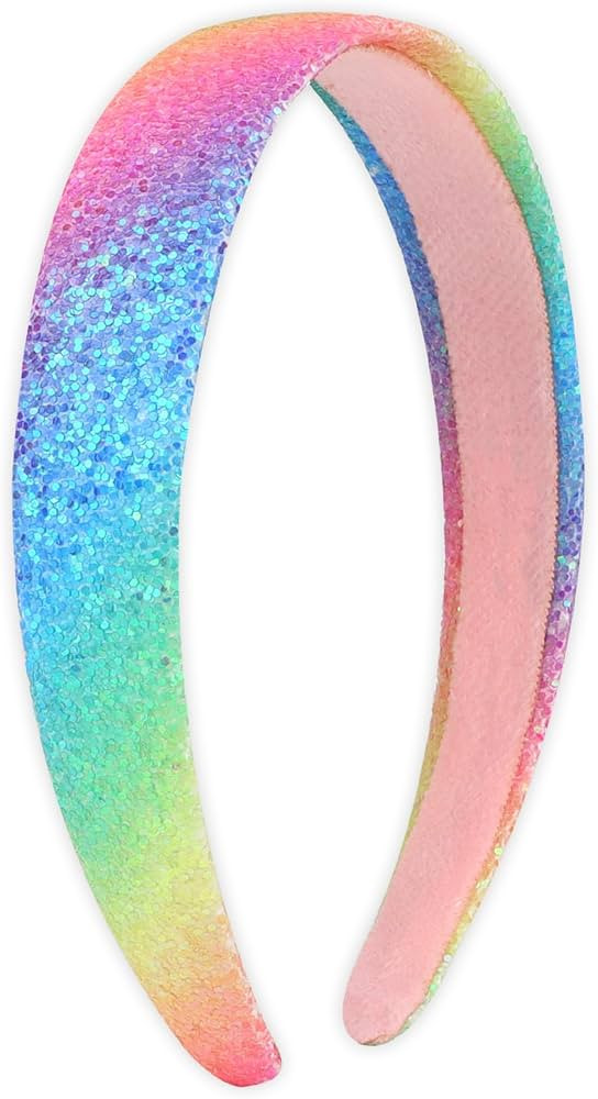 AMCAMI Glitter Headband for Girls Rainbow Sparkly Headband for Little Girl Cute Birthday Head Ban... | Amazon (US)