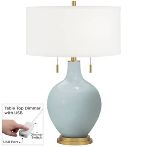 Rain Toby Brass Accents Table Lamp with Dimmer | Lamps Plus