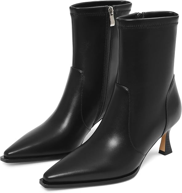 Ankle Boots for Women Kitten Heel Booties Short Boots | Amazon (US)