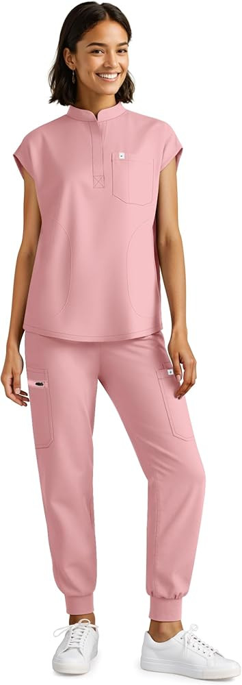 Amazon.com: Eadflie Scrubs for Women Set - Stretch Medical Uniform Scrubs - Slim Fit Top & Cargo ... | Amazon (US)