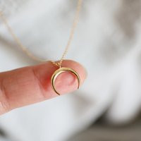 Gold Crescent Moon Necklace, Celestial Necklace, Moon Necklace, Birthday Gift, Bridesmaid Gift, Layered Necklace | Etsy (US)