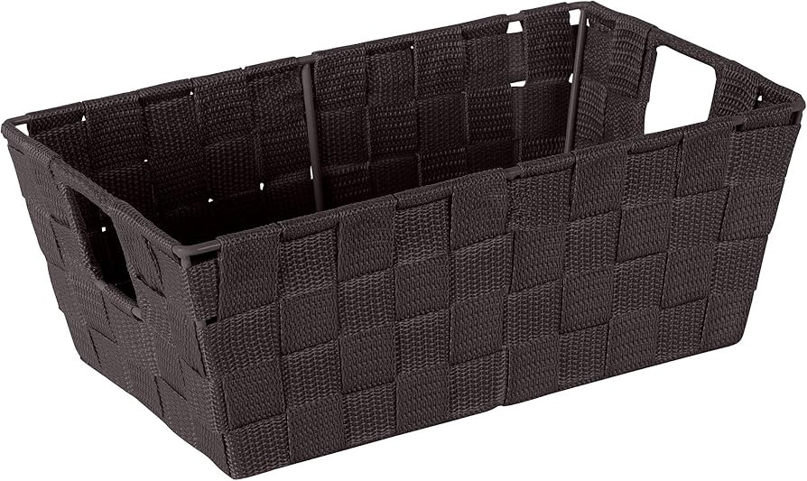 Simplify Small Shelf Woven Strap Tote | Decorative Storage Basket | Built in Handles | Organizati... | Amazon (US)