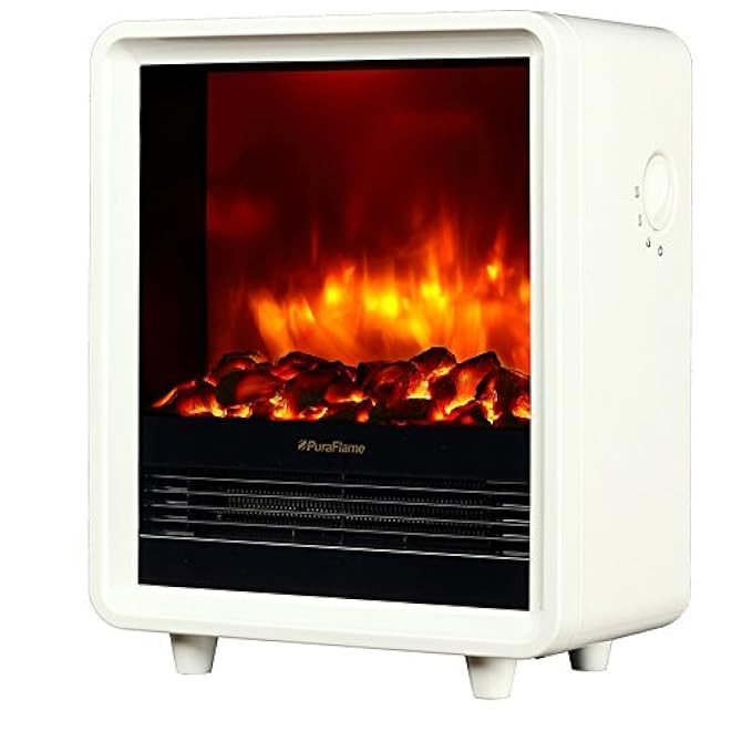 PuraFlame 12" Octavia Portable Electric Fireplace Heater, 1500W, White | Amazon (US)