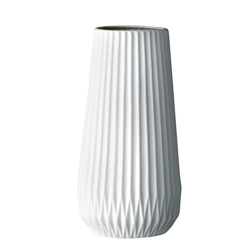 Bloomingville Tall White Ceramic Fluted Vase | Amazon (US)