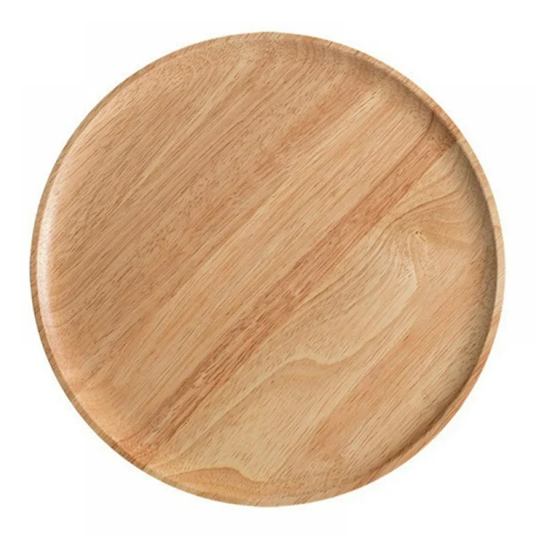 Acacia Wood Dinner Plates, Round Wood Plates, Easy Cleaning & Lightweight for Dishes Snack, Desse... | Walmart (US)
