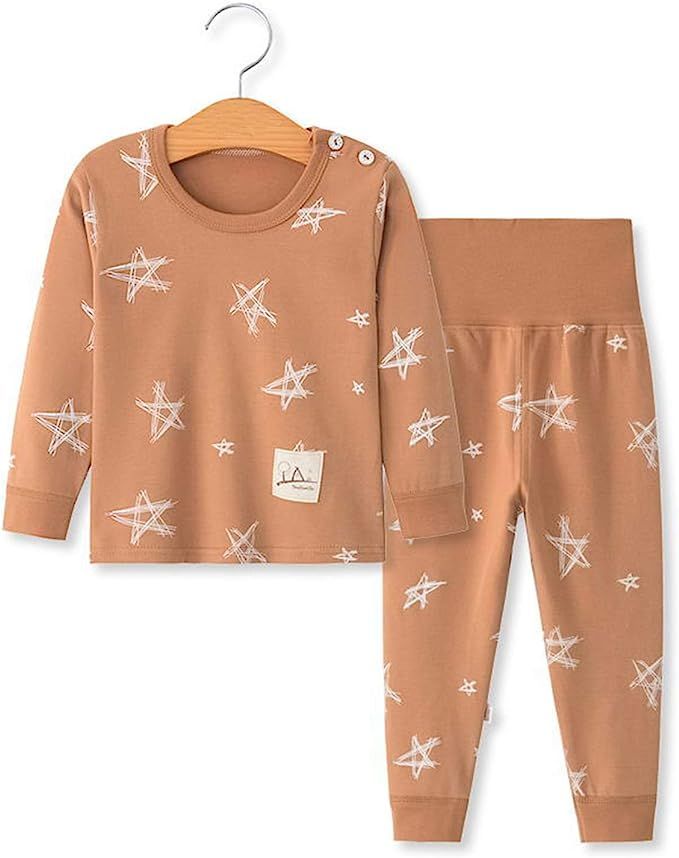 YANWANG 100% Organic Cotton Baby Boys Girls Pajamas Set Long Sleeve Sleepwear(3M-6T) | Amazon (US)